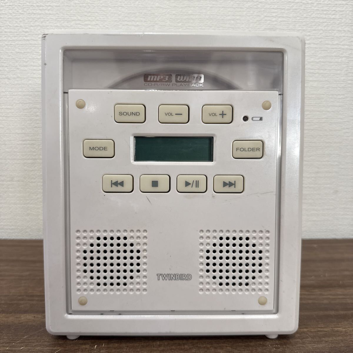 OYX11 TWINBIRD ツインバード 防水CDプレーヤー AV-J179 クローバー柄 動作未確認 現状品拍卖