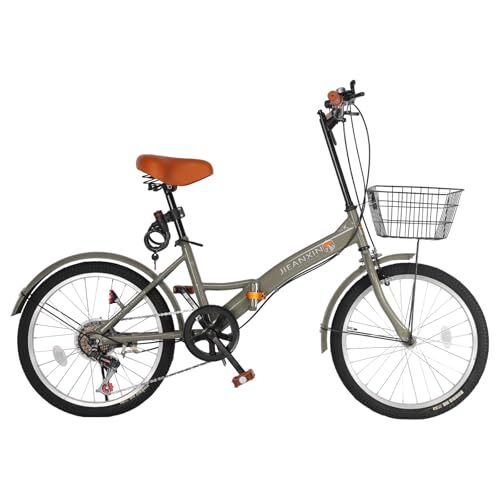 J-TANXJ 自転車 折りたたみ自転車 20インチ 7段変速 高炭素鋼フレーム 防滑タイヤ ハンドル・サドル高さ調整可 カゴ .拍卖