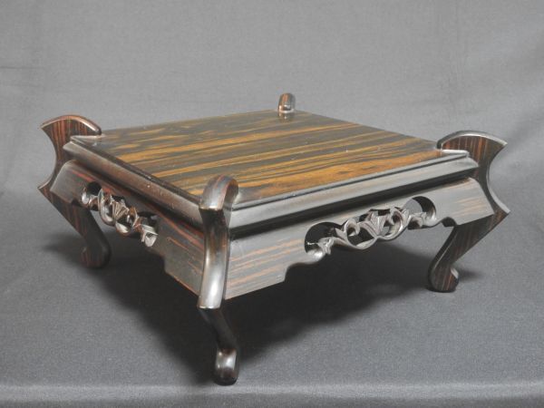 飾り台 島黒檀 花器台 香炉台 盆栽台 山野草台 送料無料拍卖