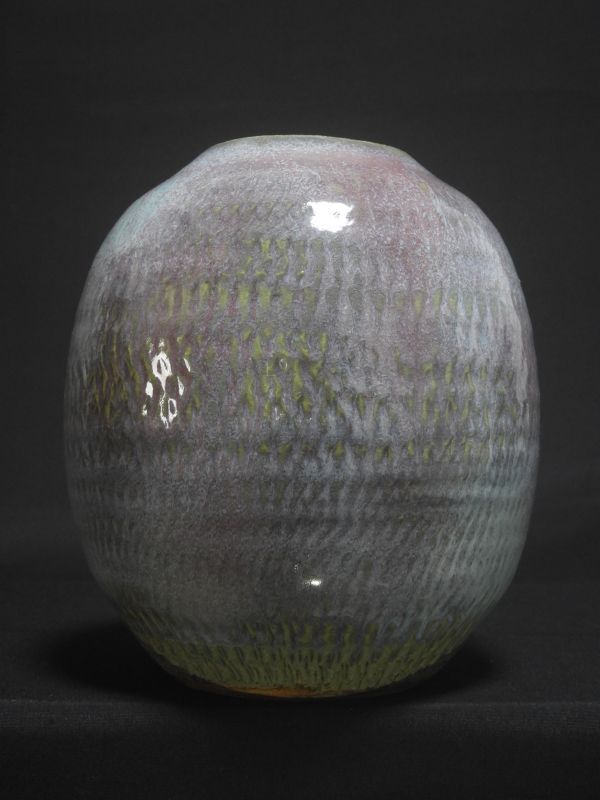 花器 飛び鉋 辰砂 花入 / 恩田焼 ? 【送料無料】拍卖