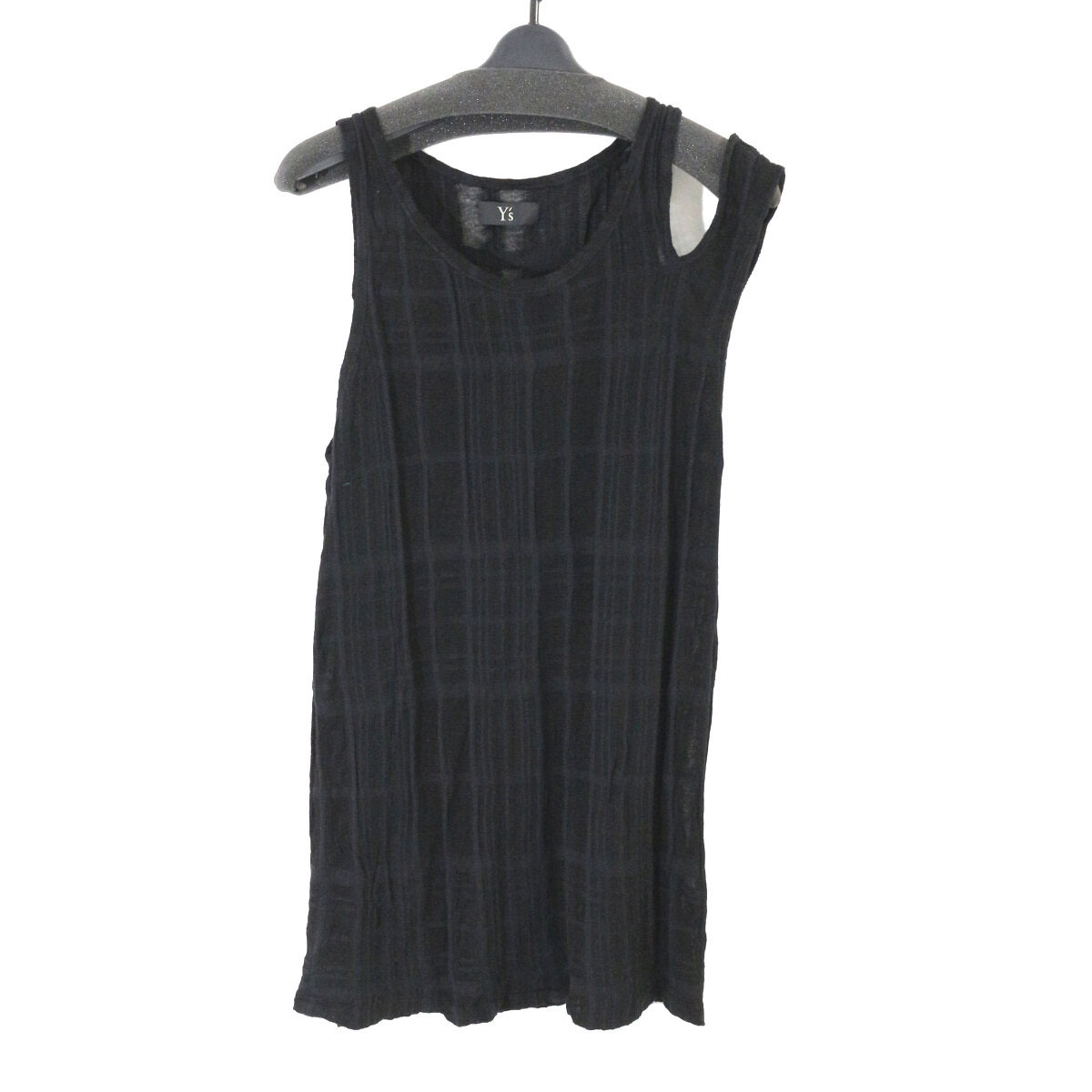 Y's Yohji Yamamoto 14SS 製品染めコットンレーヨンシャドウチェックシアータンクトップ 2 YG-T37-262 ワイズ ヨウジヤマモト拍卖
