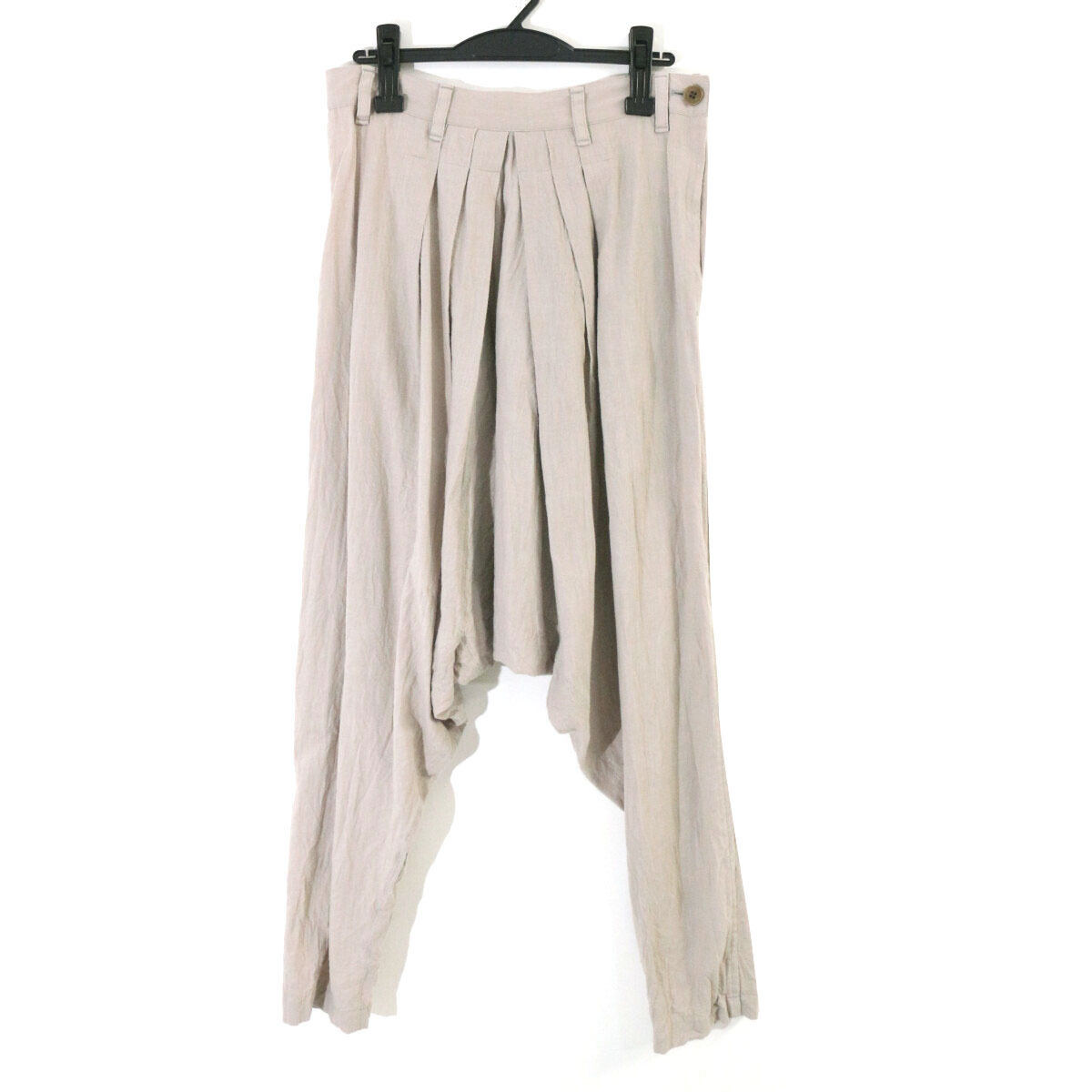 Y's Yohji Yamamoto 12SS コットンリネンタックデザインサルエルパンツ 1 YB-P16-024 ワイズ ヨウジヤマモト拍卖