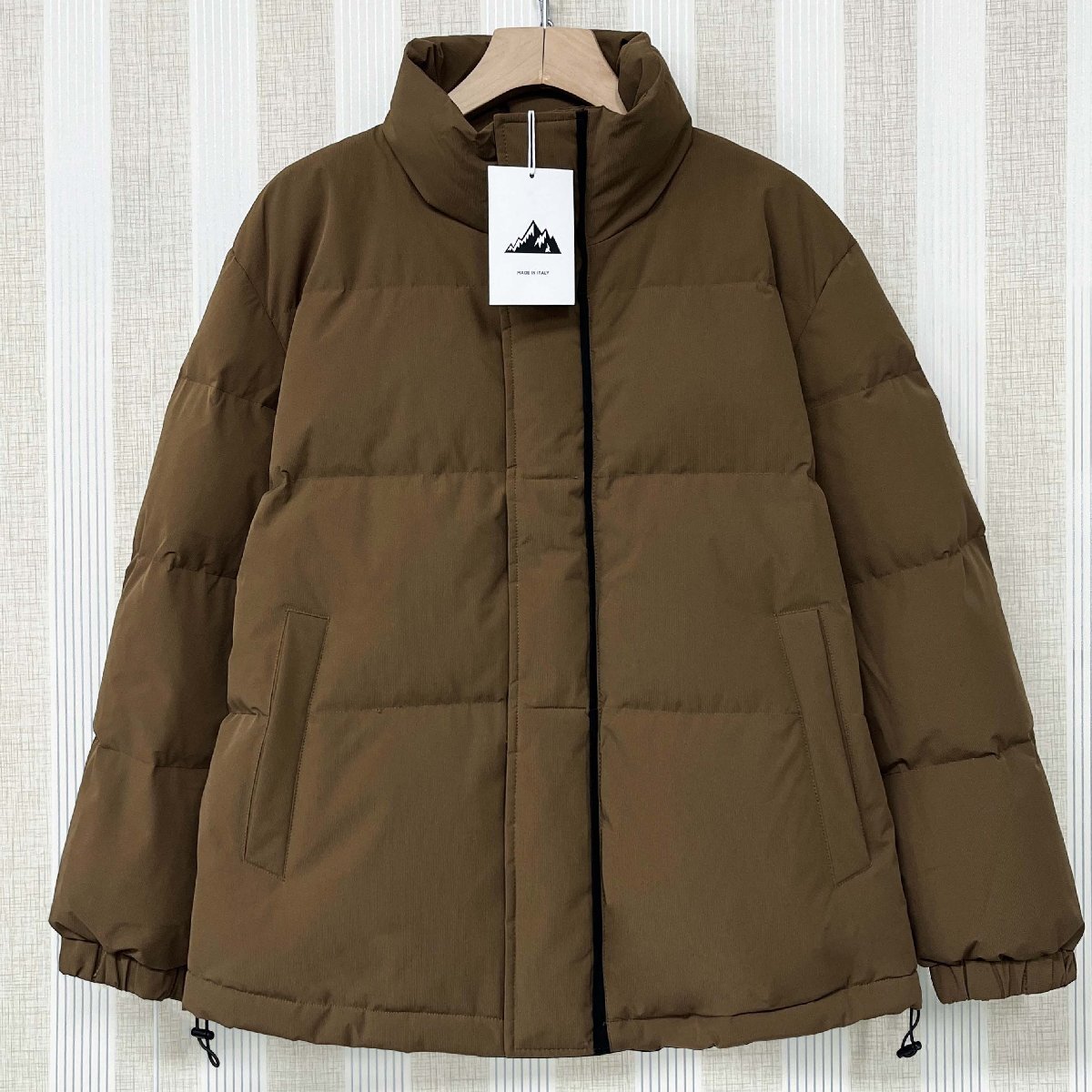 ダウンジャケット イタリア製造 ダックダウン90% 上質 ふわふわ ソフト 快適 立ち襟 無地 アウター ブルゾン メンズ 通学 秋冬 SIZE:L拍卖