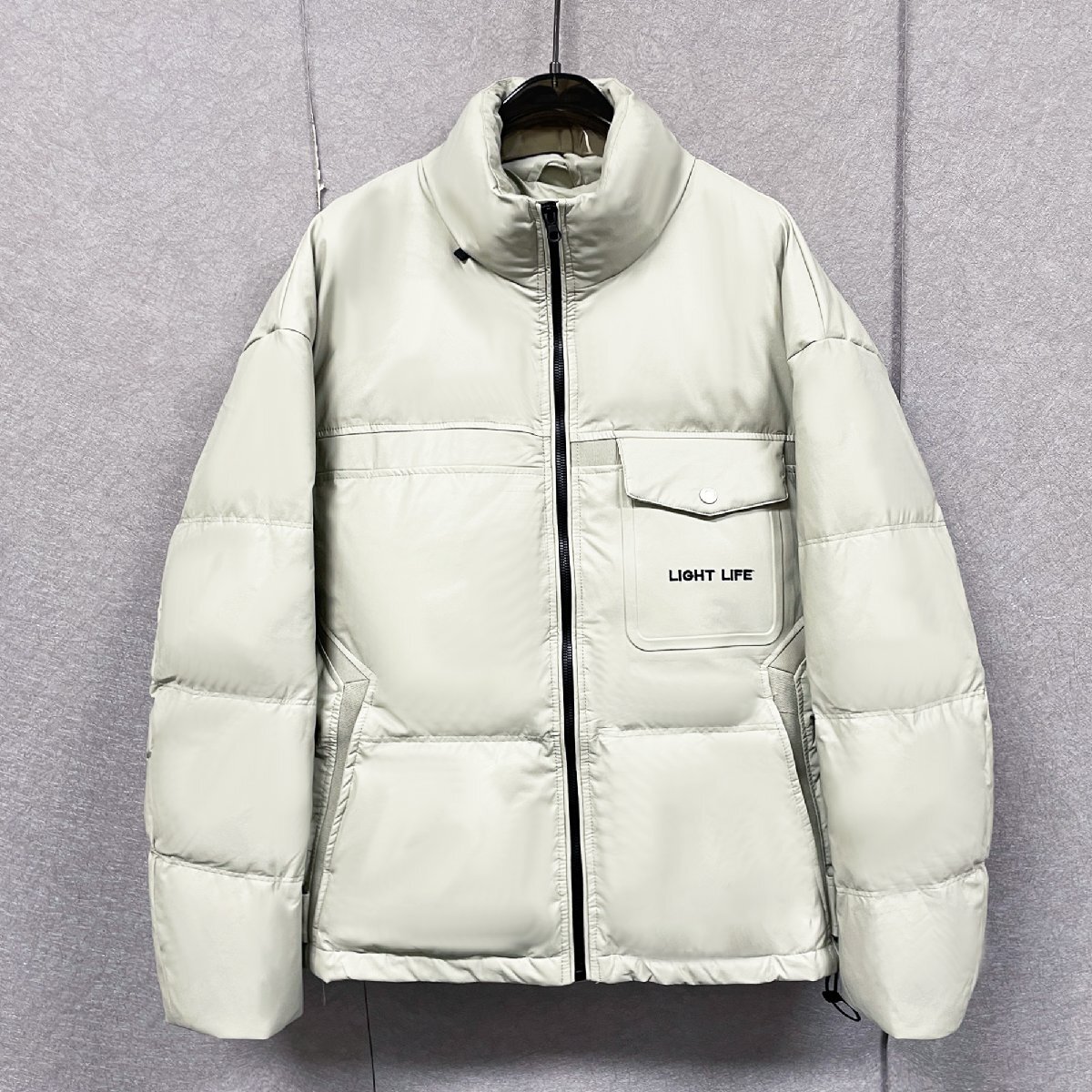 ダウンジャケット イタリア製造 ダックダウン90% ふんわり 撥水 保温 ソフト 快適 無地 立ち襟 アウター カジュアル 日常 冬 SIZE:M拍卖