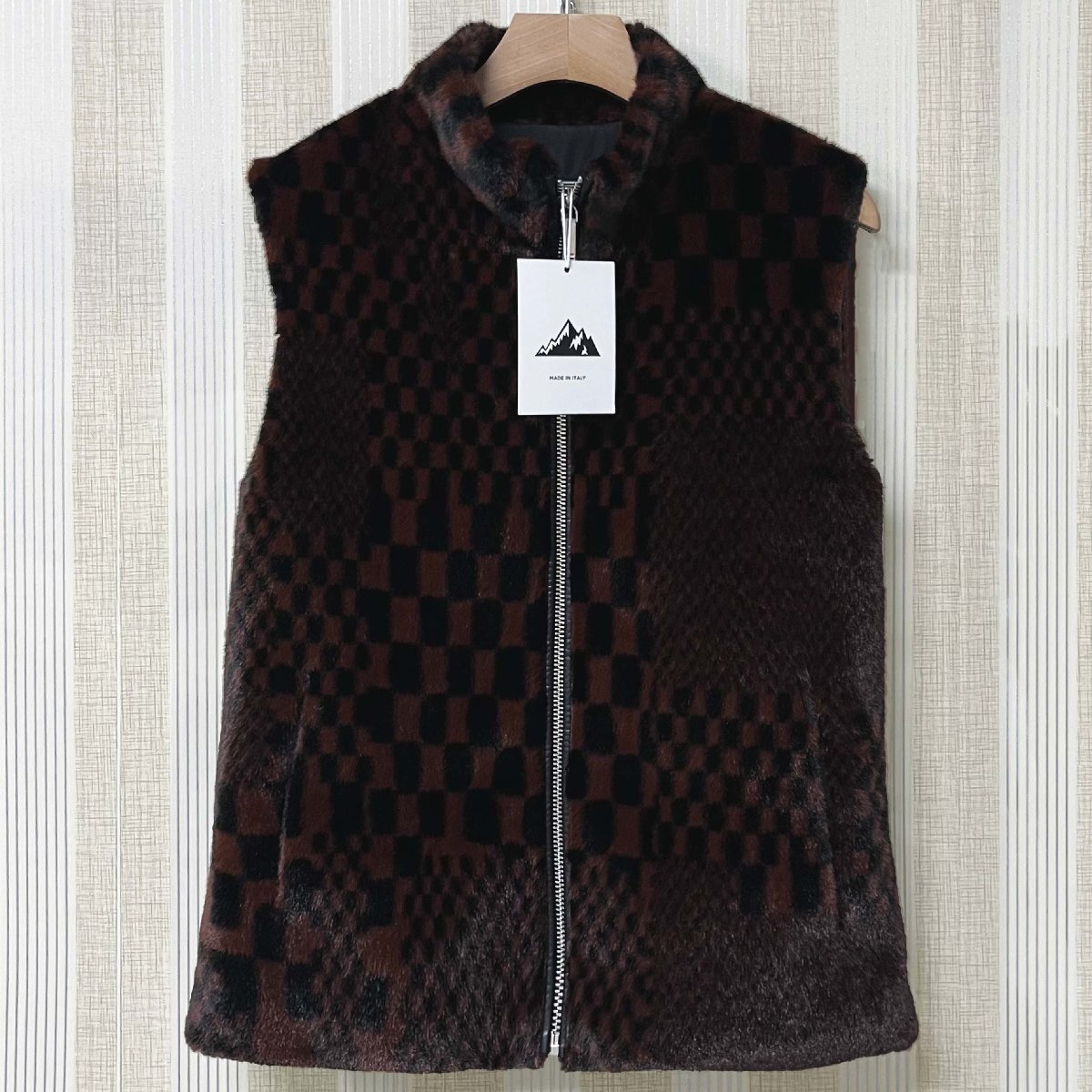 ファーベスト イタリア製造 上級ミンク混 ソフト モコモコ 光沢感 ヒョウ柄 毛皮ジャケット アウター トップス カジュアル 秋冬 SIZE:L拍卖