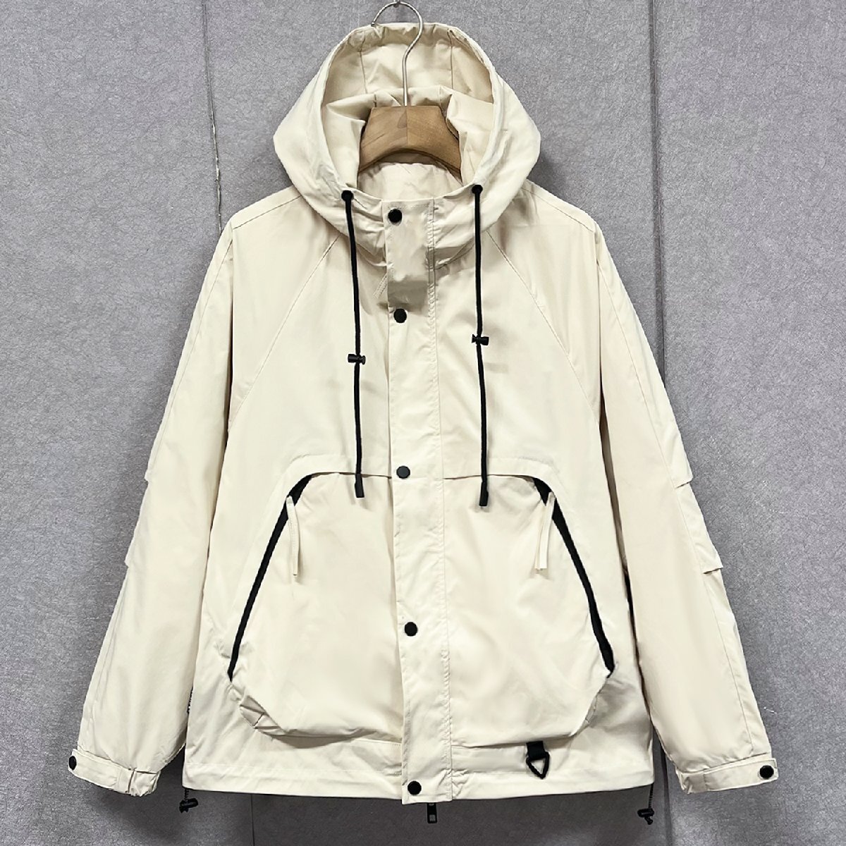 ジャケット イタリア製造 ポリアミド100% 撥水 防風 無地 ダブルジッパー ゆったり アウター マウンテンパーカー カジュアル 普段着 SIZE:L拍卖