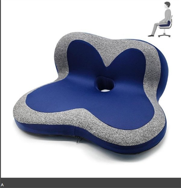 腰ケアクッション 座椅子 低反発 骨盤矯正 長時間座っても疲れない 通気性と快適感 快適 通気 腰保護 腰痛クッション ネイビー 642拍卖