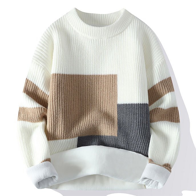 イタリア製造 ニットセーター カシミヤウール混 メンズ プルオーバー 編み トップス ラウンドネック 厚手 SIZE:L fz54拍卖