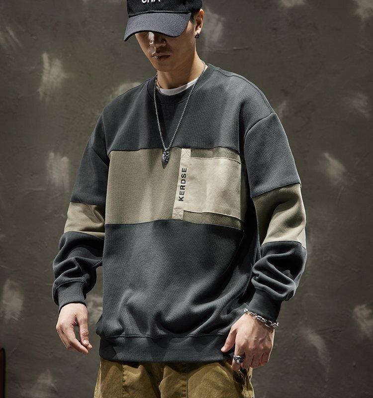 イタリア製 メンズ春物 長袖Tシャツ ビッグサイズ ゆったり ストリートカジュアル コットンポリエステル混紡 SIZE:2XL fz81拍卖