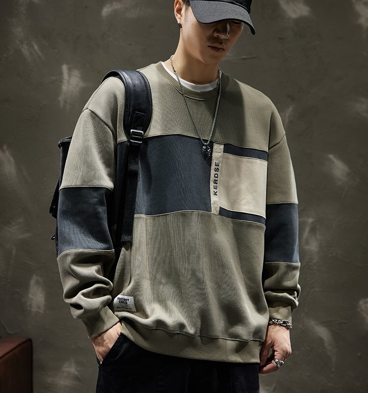 イタリア製 メンズ春物 長袖Tシャツ ビッグサイズ ゆったり ストリートカジュアル コットンポリエステル混紡 SIZE:L fz80拍卖