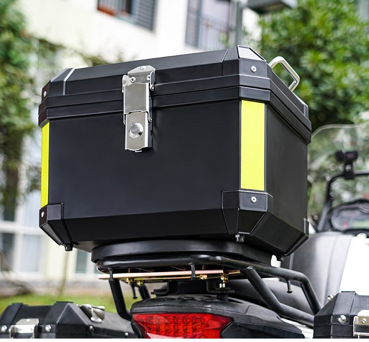 リアボックス 容量 45L バイク用トップケース 収納ケース バックレスト付き 防水 リフレクター付き 取り外し可能な裏地 黒 hw405拍卖