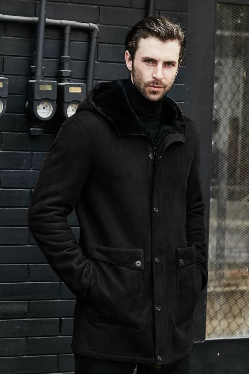 ロングジャケット イタリア製造 ロングフードコート 薄くて暖かくて柔らかい 裏地はフリース付き 通勤 紳士 SIZE:2XL fz5拍卖