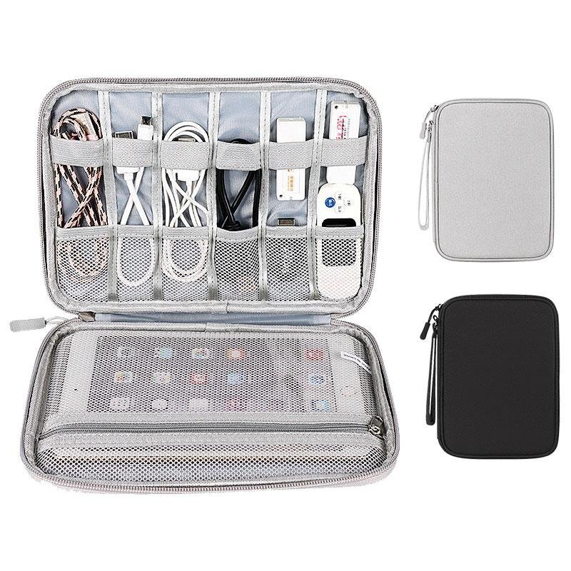 セール ガジェットポーチ 単層式 トラベルポーチ ガジェットケース ケーブル 整理 モバイル収納ケース ハンドベルト付き防水 防塵 旅行用拍卖