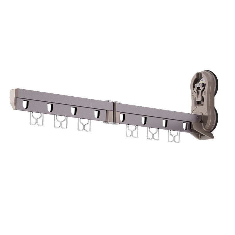 物干し吸盤式 壁付け 収納ポーチ 窓壁用 物干し竿 アルミ 工事不要 室内 折り畳み タオルハンガー 干し 軽量 コンパクト(ブラウン)238br拍卖