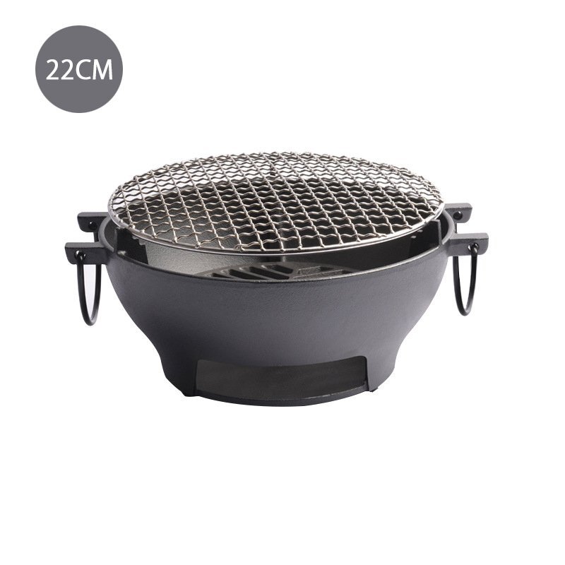 バーベキューコンロ 卓上バーベキュー コンロ 炭火BBQ 小型オーブン丸型 グリル 炭火加熱 アウトドア 22cm サイズS hw569S拍卖