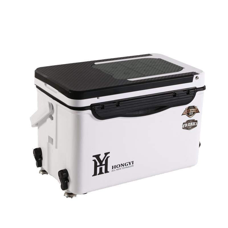 多機能クーラーボックス 釣り用 30L 保温保冷 釣り 防水 高さ8段調整可 ハンドル/釣りエサ箱/背もたれ/水栓付き(ホワイト)hw385wt拍卖