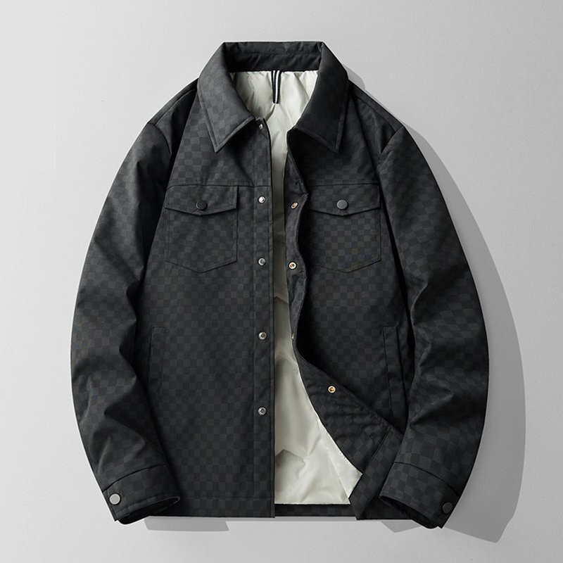 上級◆イタリア製 メンズ ダウンコート 90%ダックダウン 翻襟 防風 インナーポケット付 ビジネス カジュアル 通勤 冬用 上品 XL/50 fz122拍卖