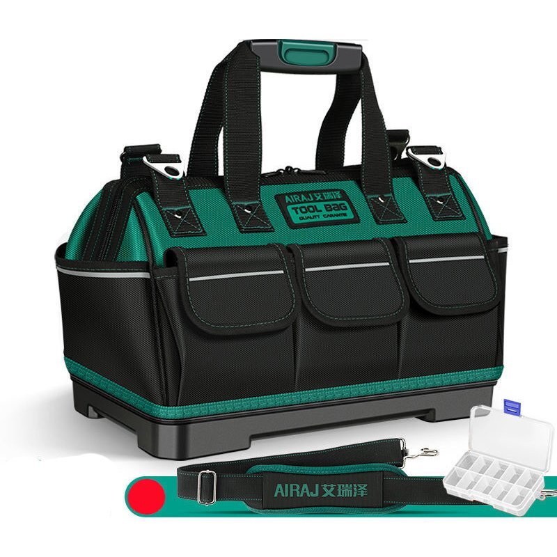 工具バッグ 工具袋 大容量 自立 頑丈 軽量 肩掛けベルト付 キャリー付き 防水 1680D 具入れ 折り畳み 電工 作業用 16インチ hw504拍卖