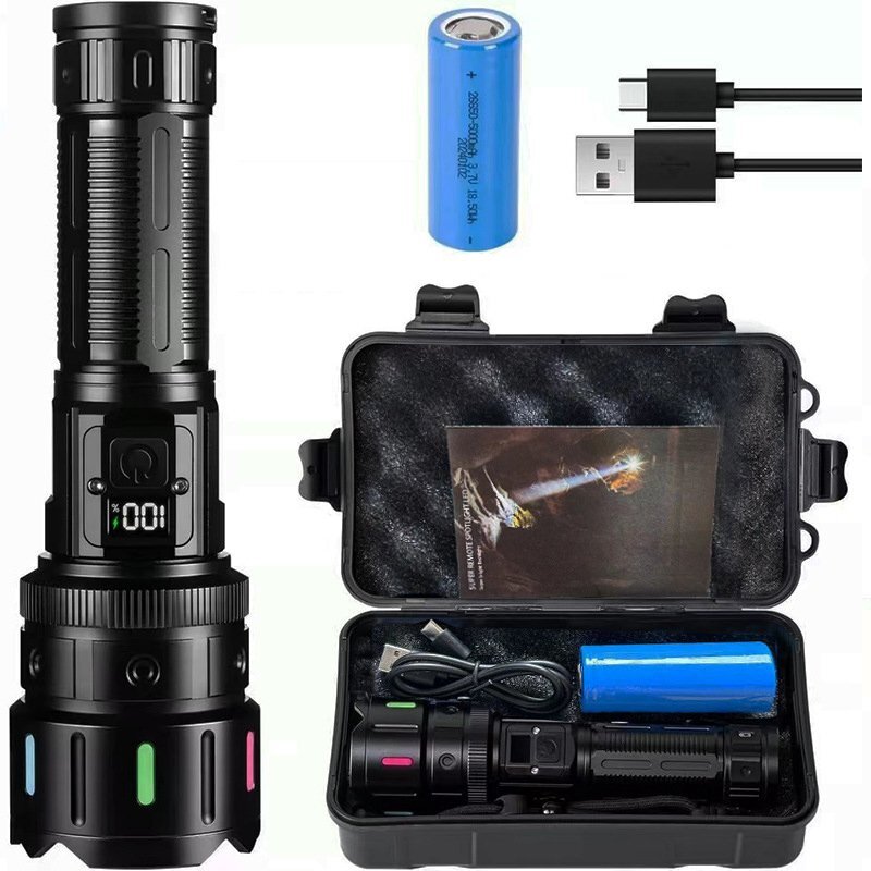 LED懐中電灯 強力 超高輝度 フラッシュライト 充電式 懐中電灯 led 強力 軍用 5000mah hw1118拍卖