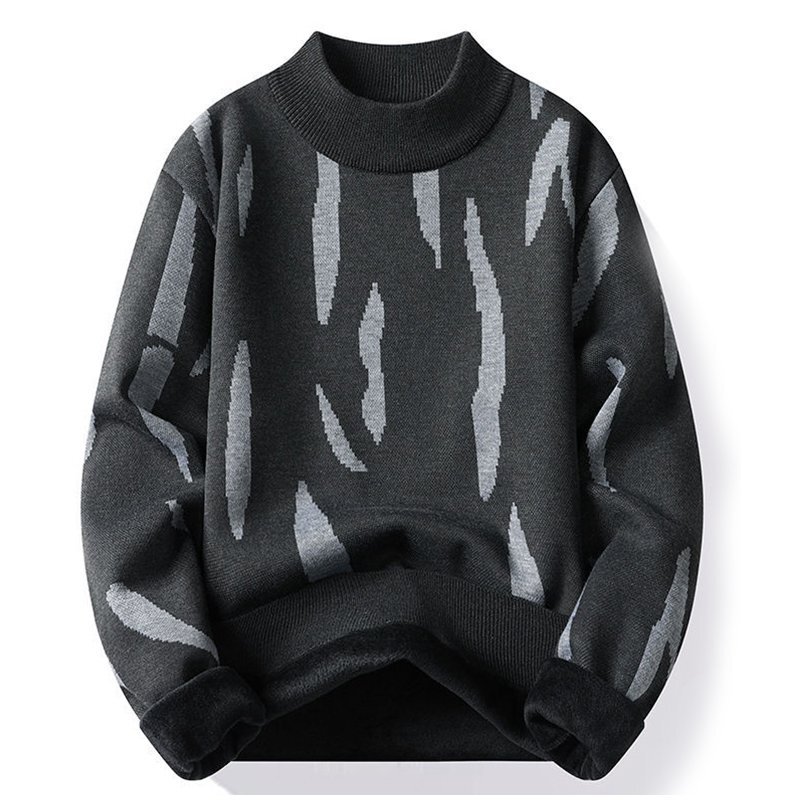 イタリア製 メンズ ハーフタートルネック セーター 加 厚手 一体フリース 秋冬 保温 ニット 袖リブ入り おしゃれ カジュアル 2XL/52 fz117拍卖