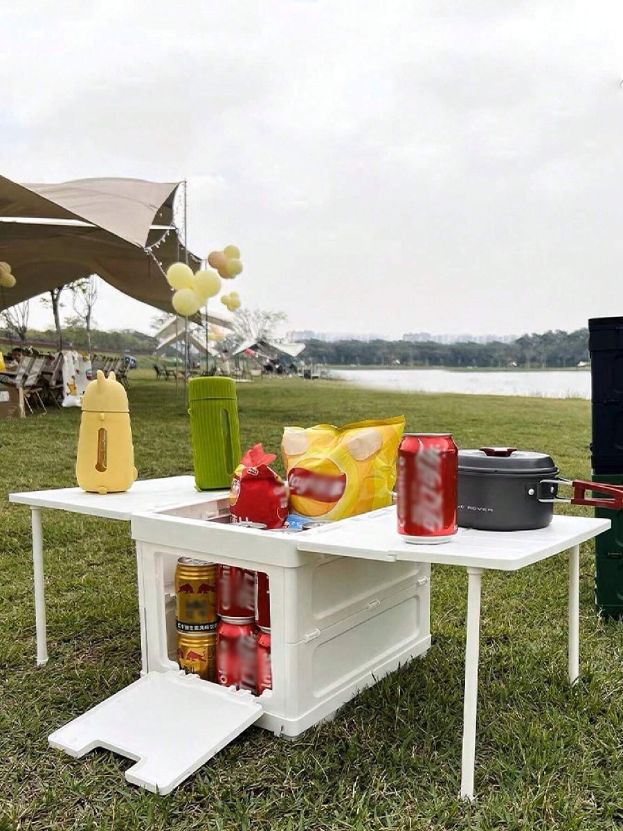 アウトドア テーブル 収納ボックス 折りたたみ キャンプテーブル 収納ケース コンテナボックス 多機能 軽量 キャンプ 744拍卖