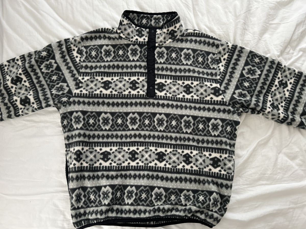 80s llbean ノルディック柄 フリースジャケット ハーフジップ USA製拍卖