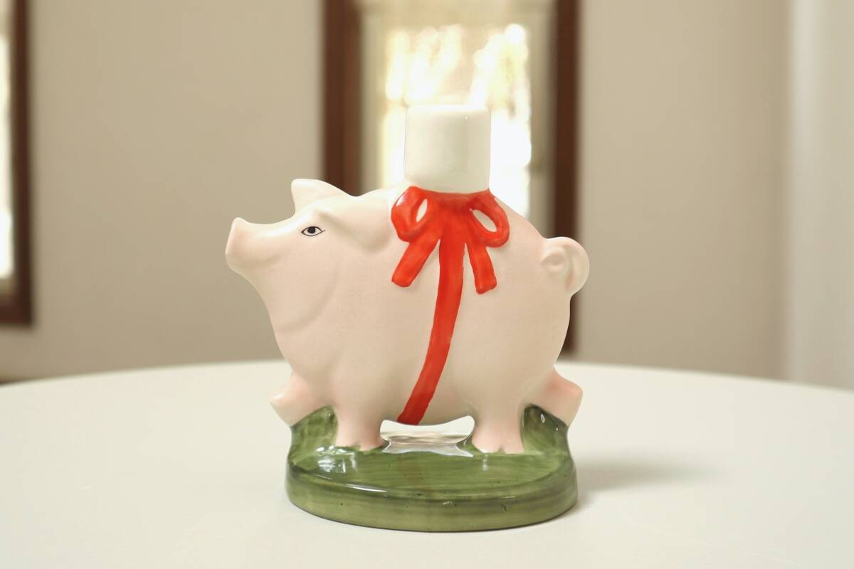 ヴィンテージ★Gris豚 キャンドルホルダー(B)「TOMTEFAMILJ MED GRISトムテ一家と豚」シリーズ★Lisa Larsonリサ ラーソン★Goebelゲーベル拍卖