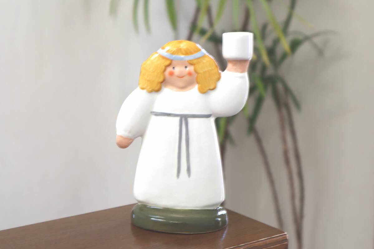 ヴィンテージ★Maidenメイデン キャンドルホルダー「Weihnachtクリスマス」シリーズ★Lisa Larson リサ ラーソン★Goebel ゲーベル拍卖