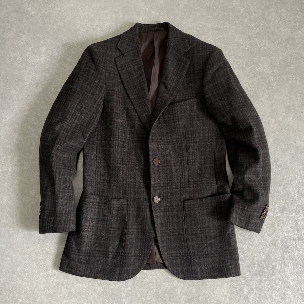 UNITED ARROWS●Size46●ウール タータンチェック テーラードカラー シングル テーラードジャケット ジャケット●ユナイテッドアローズ拍卖