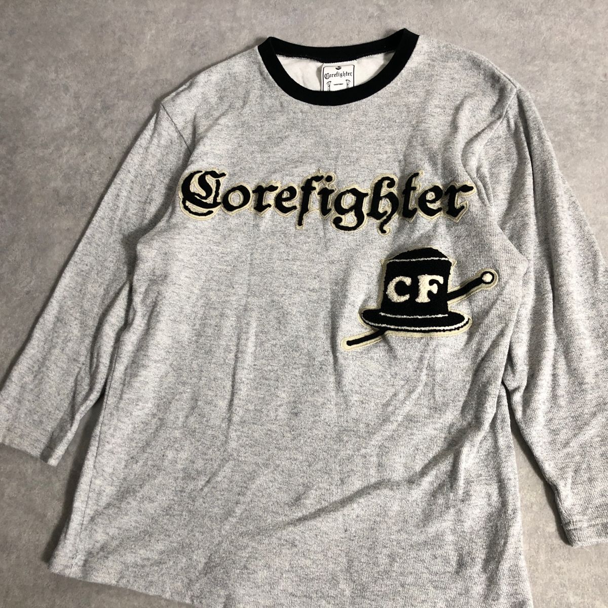 CoreFighter●豪華OLD ENGLISH ロゴワッペン ニッティング Tシャツ トップス●コアファイター拍卖