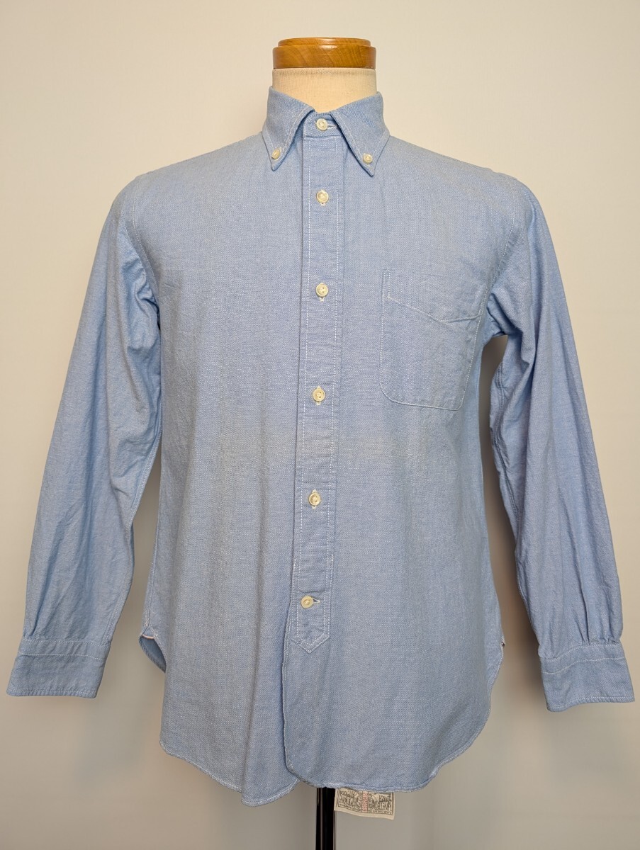 SUGARCANE LIGHT シュガーケーン ライト オックスフォード ボタンダウンシャツ Mサイズ ブルー 三つ穴ボタン拍卖