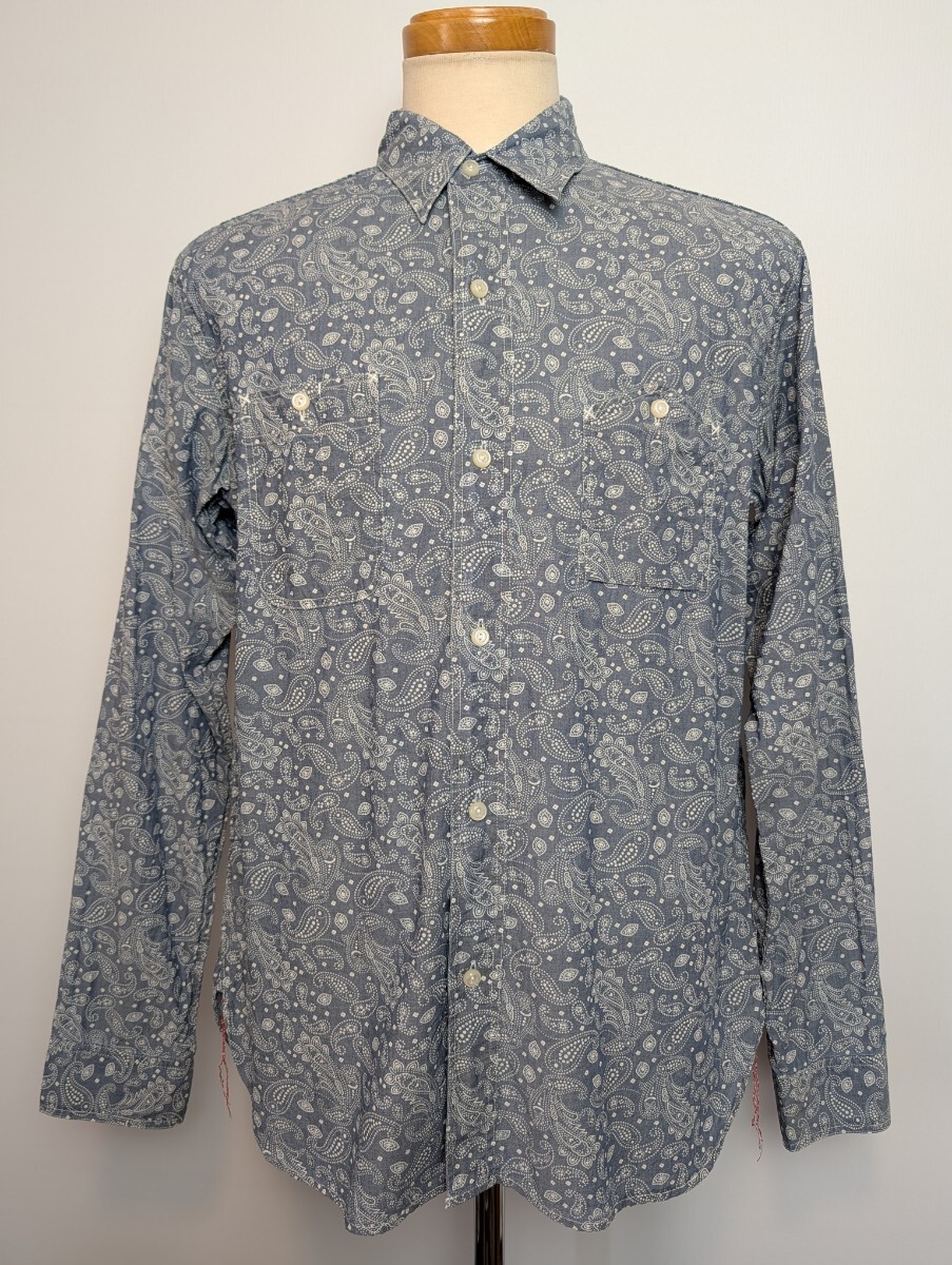 SUGARCANE LIGHT シュガーケーン ライト ペイズリー柄 ワークシャツ XLサイズ ブルー ガチャポケ 山ポケ拍卖