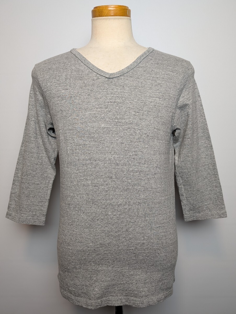 CHESWICK SPORTS WEAR チェスウィック 無地 Vネック 5分袖 セットイン Tシャツ グレー Lサイズ拍卖