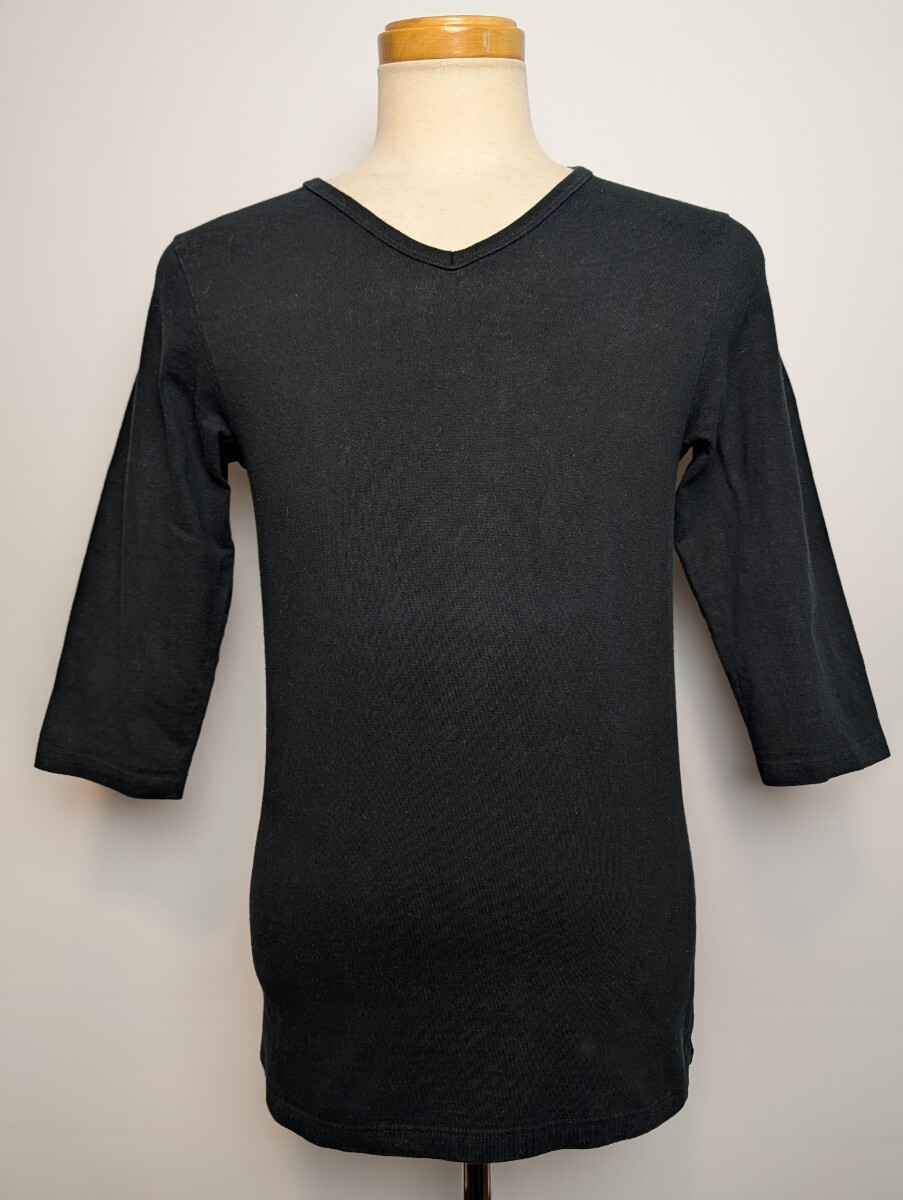 CHESWICK SPORTS WEAR チェスウィック 無地 Vネック 5分袖 セットイン Tシャツ ブラック Lサイズ拍卖