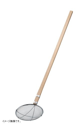 EBM ステンレス 木柄 丸型 給食用スクイ網 24cm 2.5メッシュ拍卖