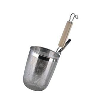 うどんテボ S 木柄 丸底 パンチング 18-8(ステンレス) UK拍卖