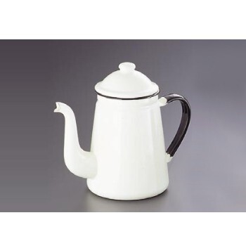 コーヒーポット #13 白 ホーロー キリン印 1.6L (リットル)拍卖
