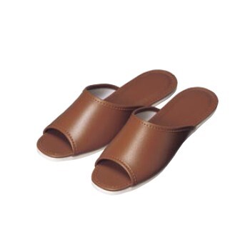 スリッパ S-322L (白薄底) 前開き ブラウン (013)拍卖