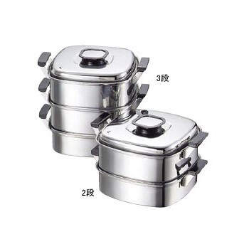 角蒸器2段 プレス式 18-0(ステンレス) モモ 24cm拍卖
