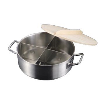 丸型 電磁おでん鍋 18-8(ステンレス) (4ツ仕切)拍卖