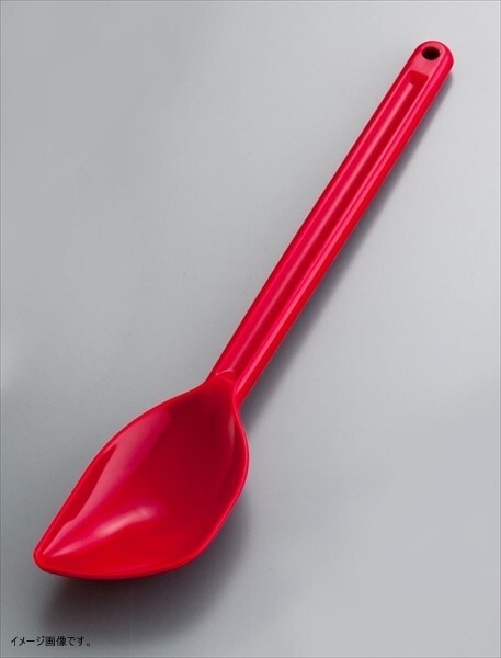 イイヅカ 【業務用】 シリコンクリーンヘラ スプーン L380 赤 <WKL3102>拍卖