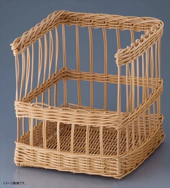 ディスプレイ フランスパン スタンド 樹脂 食洗機対応可 前開き 小 ブラウン 約30×35×30cm 91-110B拍卖