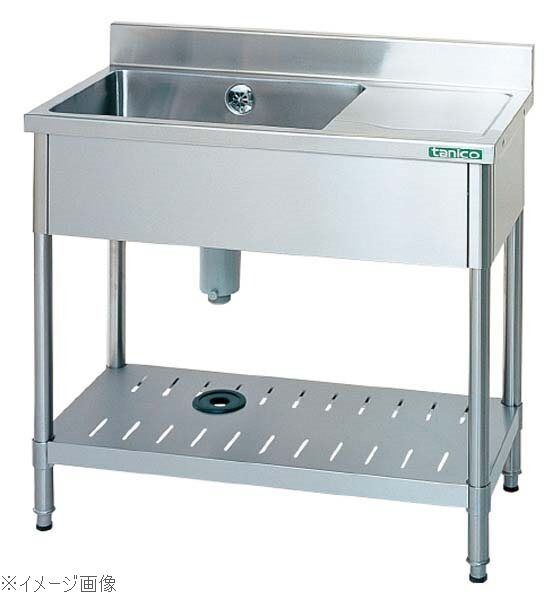 18-0(ステンレス) 台付一槽シンク(バックガード付)TX-1SB-1045 左付拍卖