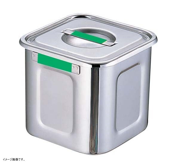 18-8 カラープレート付角キッチンポット 15cm グリーン拍卖