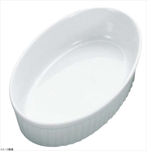 白磁オーブン オーバルベ-キング 立筋 グラタン皿 12吋拍卖