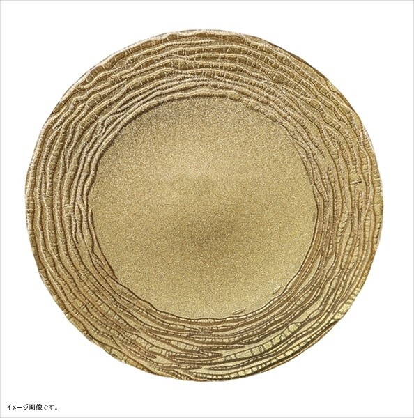 ミヤザキ食器 M.STYLE ガラス食器 丸皿 マラケシュ チャージャープレート 28cm ゴールド MR2721GD拍卖
