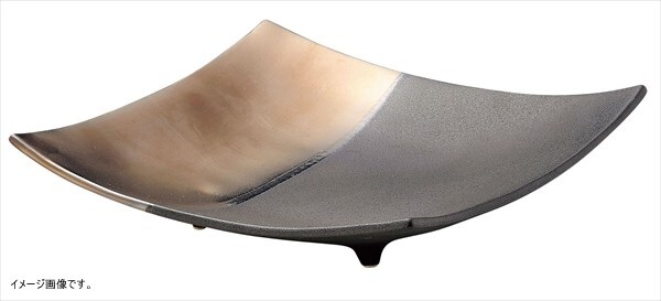 ミヤザキ食器 M.STYLE 奏 ソウ 隠れ窯 角皿 スクエアプレート 26cm ゴールド×ブラック MJ118-366拍卖