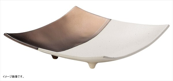 ミヤザキ食器 M.STYLE 奏 ソウ 隠れ窯 角皿 スクエアプレート 26cm ゴールド×ホワイト MJ118-371拍卖
