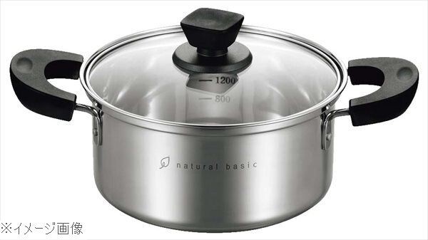 18-8(ステンレス) ナチュラルベーシック 深型両手鍋 18cm NBP-18W拍卖