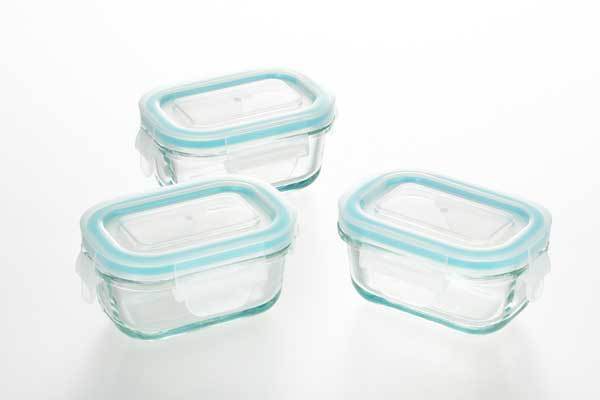 ヨシカワ yoshikawa グラスコンテナ4点ロック式ガラス保存容器ミニ角型3PCS SJ2720拍卖